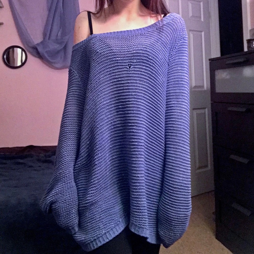 Chunky H&M DIVIDED blue knit sweater
